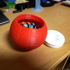 20210102_131428Bsmall.jpg Free STL file Marble or Dice Storage Globe・Model to download and 3D print
