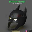 001.jpg Batman Helmet-The Batman 2021-Robert Pattinson-DC comic Fan Art 3D print model