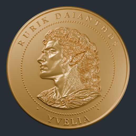 Quicksilver – Cröna of Yvelia Coin – Rurik Daianthus & Winter Palace – Double-Sided STL