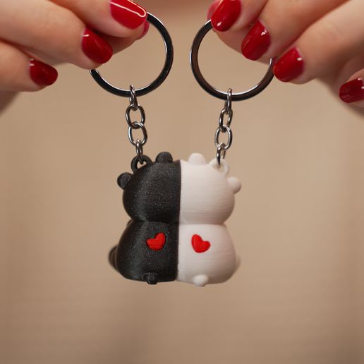 Teddy Bear Couple Keychain - Magnetic Love Connection 🐻 ️🐻・ 3D File for ...