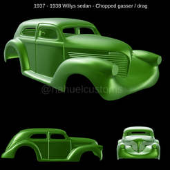 Proyecto-nuevo-12.png Fichier STL 1937 - 1938 Willys sedan - Chopped gasser / drag・Plan à imprimer en 3D à télécharger