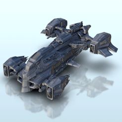 1.jpg STL file Ichnae spaceship 8 - Battleship Vehicle SF Science-Fiction・3D printable model to download