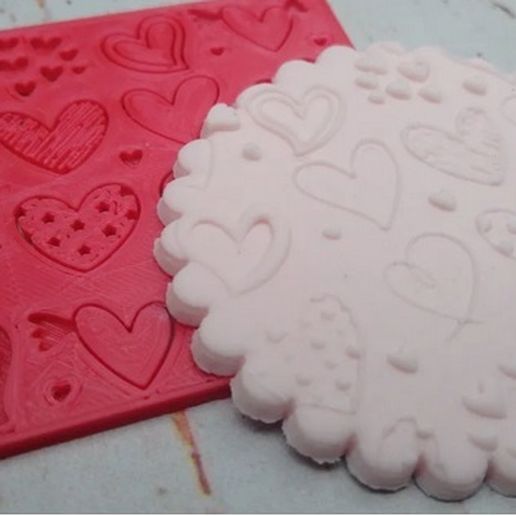 Stamp Hearts - Valentine's Day 3D model