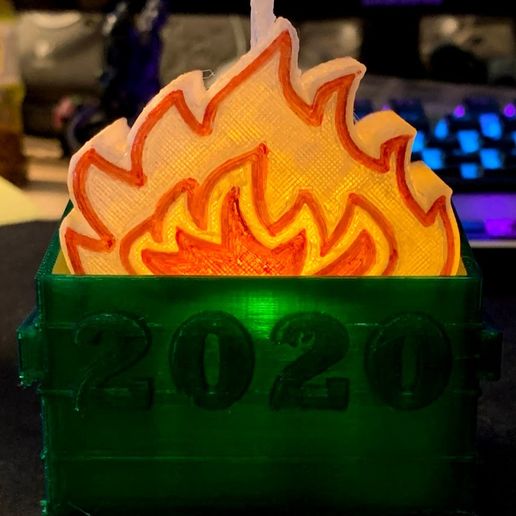 2020 Dumpster Fire Tealight Ornament 3D model
