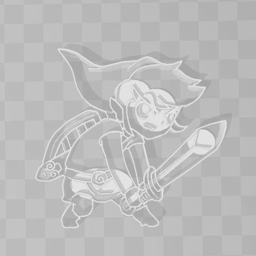 toon link wind waker sword cookie cutter - 3D model önizlemesi