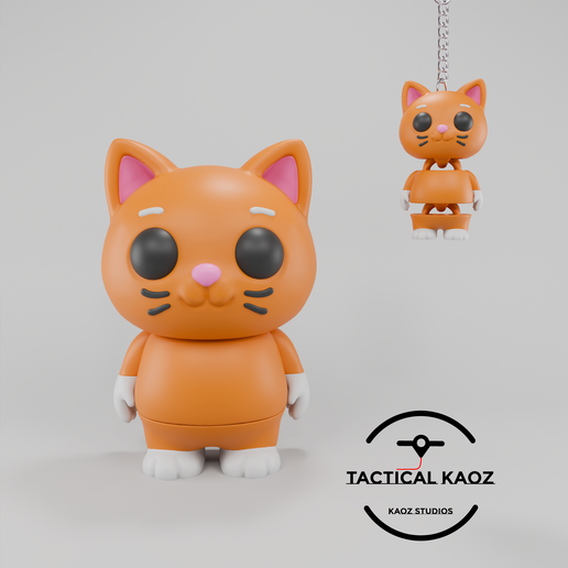Flexy Cat Figurine + Keychain 3D model