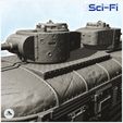 7.jpg Post-apo train on wheels with armoured turrets and front shovel (5) - Future Sci-Fi SF Post apocalyptic Tabletop Scifi