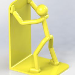 Stickman_bookend_02a.JPG STL-Datei Stickman Bookend kostenlos・Vorlage für den 3D-Druck zum herunterladen