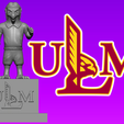 uiyuik.png University of Louisiana at Monroe mascot statue - 3d model print