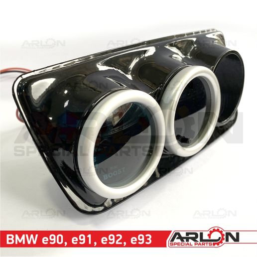 4.jpg Ashtray Gauge Pod, 3x 52mm, Fits BMW series 3 E90/91/92/93 "Arlon Special Parts"
