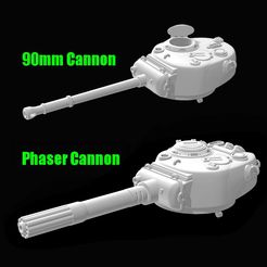 Render_Turret_1.jpg Archivo STL DUST 1948 \ KONFLIKT '47 - 90mm & Phaser Turret (Para M46 Patton y M3 Walkers)・Objeto para impresora 3D para descargar, MaximumDT