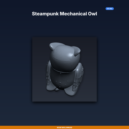 Steampunk Mechanical Owl - 3D Printable STL File
