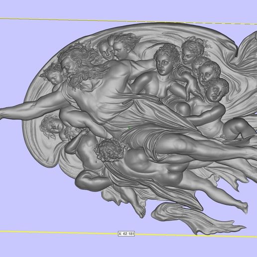 12.jpg La création d'Adam - Chef-d'œuvre de Michel-Ange Bas-relief