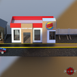 3.png Diorama Pack | 1:64 scale | starbucks, burgerking, fastfood, carpark and roads,sidewalk dioramas for hotwheels