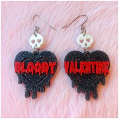 IMG_E1416.jpg STL file Bloody Valentine Earrings・3D print design to download