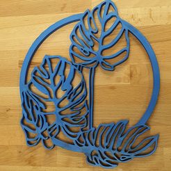 Decoración de pared con hojas tropicales Decoración de pared con plantas tropicales