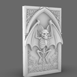 Screenshot-2026-02-19-172129.png Gothic Skeleton Bat Wall Plaque – Dark Cathedral STL File for 3D Printing