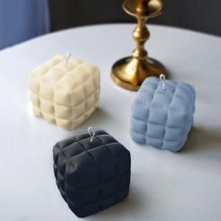 pillow-cube-candle-1.jpg STL file CUBIC CUSHION CANDLE・3D print design to download