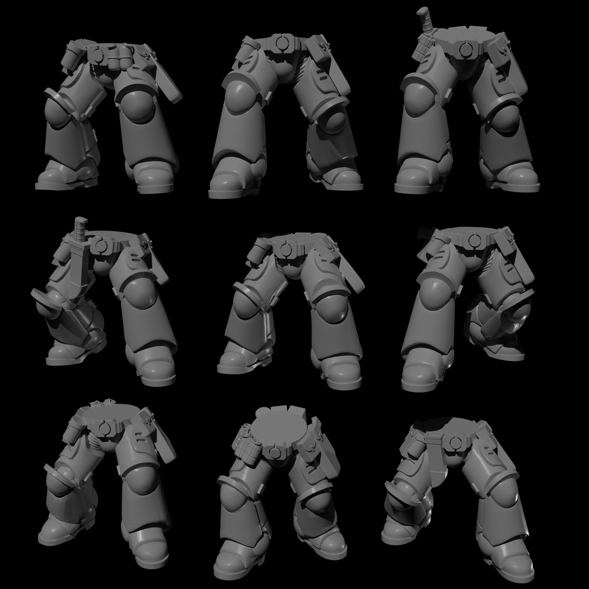 render3.png Descargar archivo STL gratis 10 pares de patas de armadura de polvo MK10 • Objeto imprimible en 3D, Riconeid