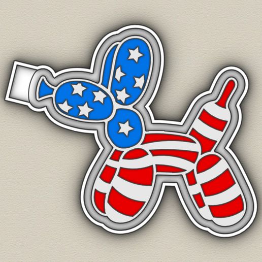United States balloon dog - freshie mold - STL for silicone mold