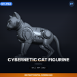00_enhanced_hero.png Cybernetic Cat Figurine - 3D Printable STL File