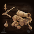 6.png Набор пиратского оружия (пушка, пушечные ядра, пистолет, нож, меч, бомба - рельеф, диорама, наборы для базирования)