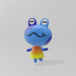 Jeremiah front view.png 3MF file Full Color 3D Print Model Jeremiah Frog Villiager of Animal Crossing New Horizons・3D printable model to download
