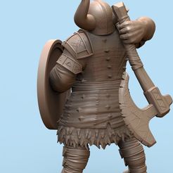 Axe.jpg STL-Datei Zwergenkämpfer (Bruenor Kampfhammer)・3D-Druck-Idee zum Herunterladen