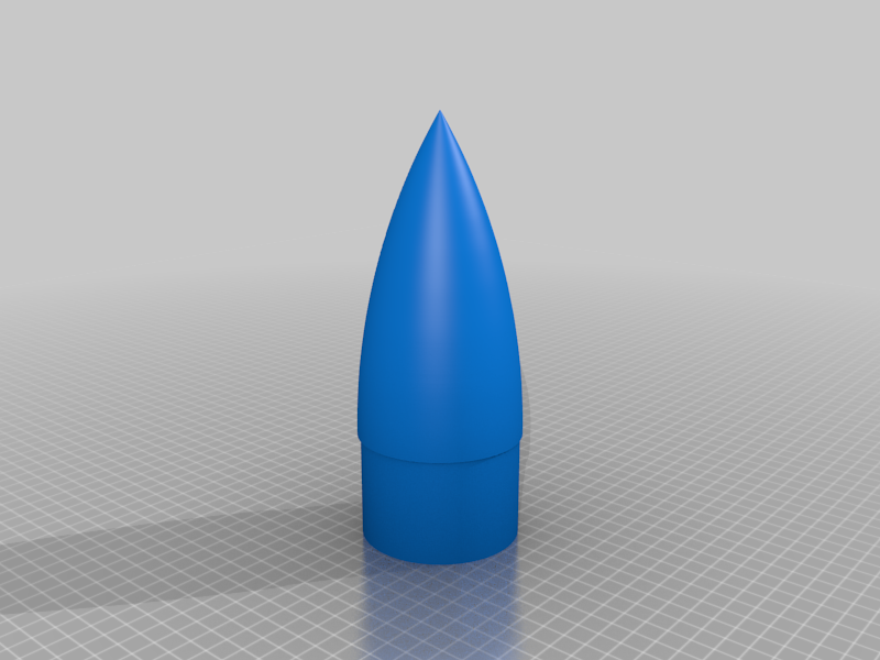 Jericho_Missile_Nose_Cone_LOC_75mm_Hollow.png Free STL file Jericho Missile Nose Cone 3.0 Inch (75mm)・3D printing design to download, JackHydrazine