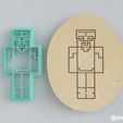 Steve in diamond armor_2.jpg Forms for cookies and gingerbread with four Steve Minecraft (SET 4)