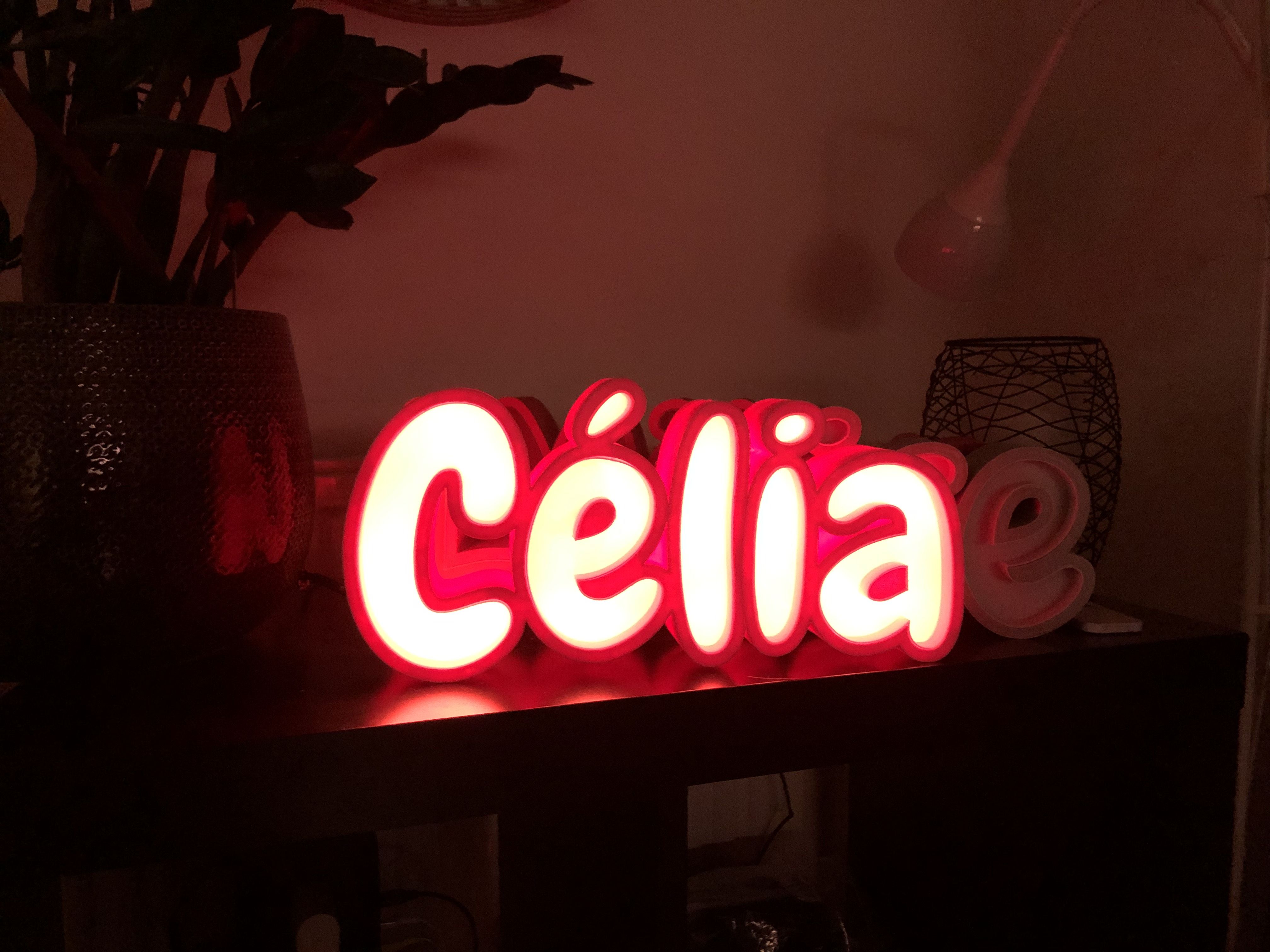 celia.jpg Скачать бесплатный файл STL LED LAMP WITH NAME - CELIA - First name lamp • Модель для печати в 3D, french_geek