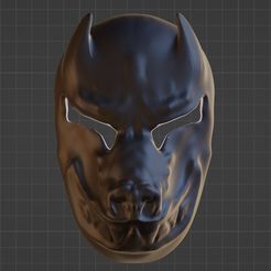 Capture4.jpg Free STL file Deamon mask・3D print design to download