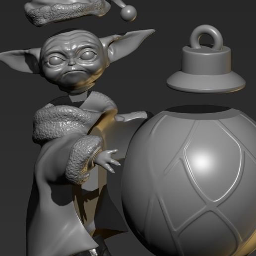 ZBrush ScreenGrab06.jpg STL file Baby Yoda Christmas・3D printable model to download, 3dbyalex