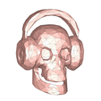 model.png Skull wearing headphones low poly