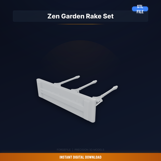 Zen Garden Mini Rake Set, 3 Patterns, Sand Combing - 3D Printable STL File