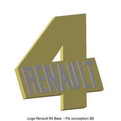 Logo Renault R4 base.jpg STL file Renault R4 logo Base・3D printing model to download, fanfy54