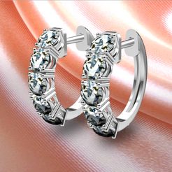 Earring-diamond-2cara-a.jpg STL file 3D file diamond earrings・3D print design to download