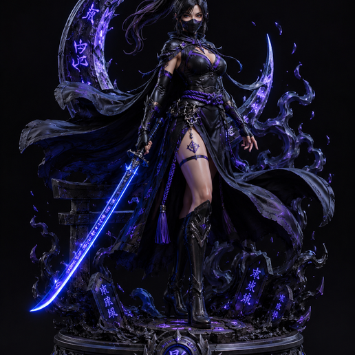 🥷🌙 Shadow Ninja Queen X 3D model