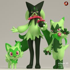sprigatito-pack-logo.jpg Файл STL Pokemon sprigatito evolution pack・Модель 3D-принтера для скачивания