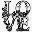 project_20230510_1451495-01.png Love Sign Love word in Vines Love flowers 2d wall art