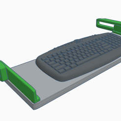 Painted-Front-Extended.png Archivo STL Deslizadores de Teclado - Soportes Deslizantes Para Escritorio PC・Modelo para descargar y imprimir en 3D