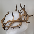WIREFRAME_1200_1200_4-2.png Regal Antler Crown 3D Print Model for Cosplay & Home Decoration