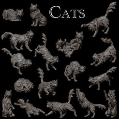 Cats.jpg Archivo 3D ¡17 gatos!・Objeto imprimible en 3D para descargar