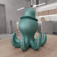 untitled1.png 3D Octopus in a Hat Decor with 3D Stl File & Animal Print, Octopus Art, Animal Decor, Octopus Hat, 3D Printing, Animal Gift, Octopus Decor