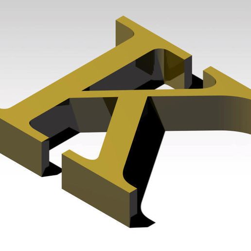 Letter K of the alphabet (NO SUPPORT) - 3D model önizlemesi