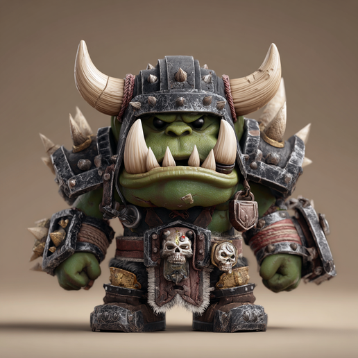 🎲 Chibi Orc Warboss・Free 3D File for 3D printing・Cults