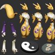 05_Renamon_Pose1_Cut_Front.jpg Kit de impressão 3D Renamon 1.0 Solo Ver.