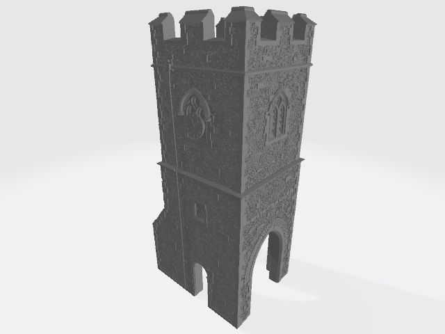 Clock-tower-low-texture-2.jpg Бесплатный STL файл OO HO Gauge / Scale Church Clock Tower for Model Railways (Low Texture Version)・3D-печатная модель для загрузки, Mini-MasonModels