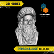Leonardo-da-Vinci-Personal.png 3D Model of Leonardo Da Vinci - High-Quality STL File for 3D Printing (PERSONAL USE)