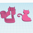 cat-shape-cutter-1.png Cookie cutter, Polymer Clay Cutter Cat, Kitty, Kitten shape, Set 4PCS